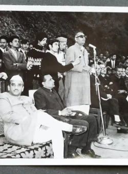 Hon_ble Mr K.C Pant and Mr. H.C Bahuguna at our training area, BaraPatthar for Rock Climbing Demonstration-min