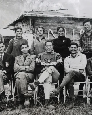 Mr C L Sah Thulgharia President NTMC and Col. J C Joshi General Secretary NTMC with eminent mountaineers of India at NIM