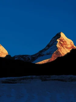 View of Nanda Devi East and Nanda Devi Main peaks from Traills Pass